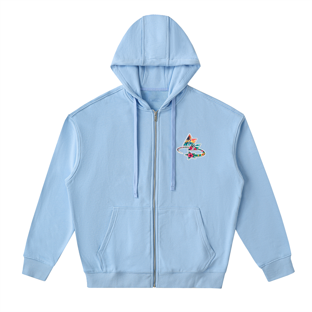 Drop-Shoulder Zip Up Hoodie